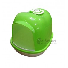 Topsy Cat Litter Box Closed With Mesh (M) Green